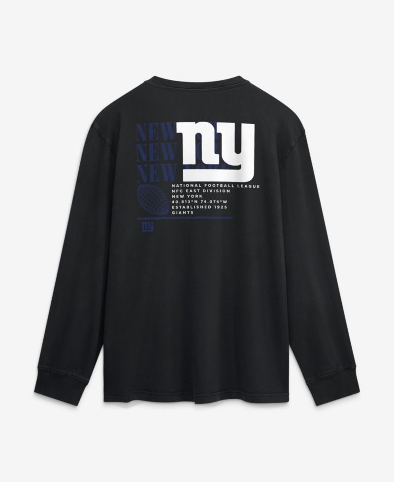 Men's Black New York Giants Relaxed Fullback Drive Long Sleeve Fashion T-Shirt