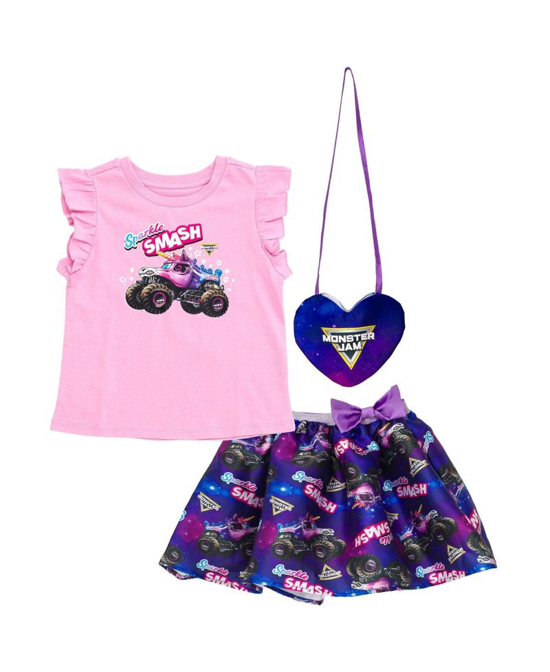Sparkle Smash Girls' (5 - 12) Shirt and Skirt Set with Bag