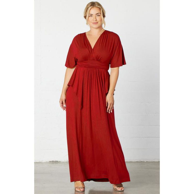 Plus Size Indie Flair Maxi Dress with Kimono Sleeves