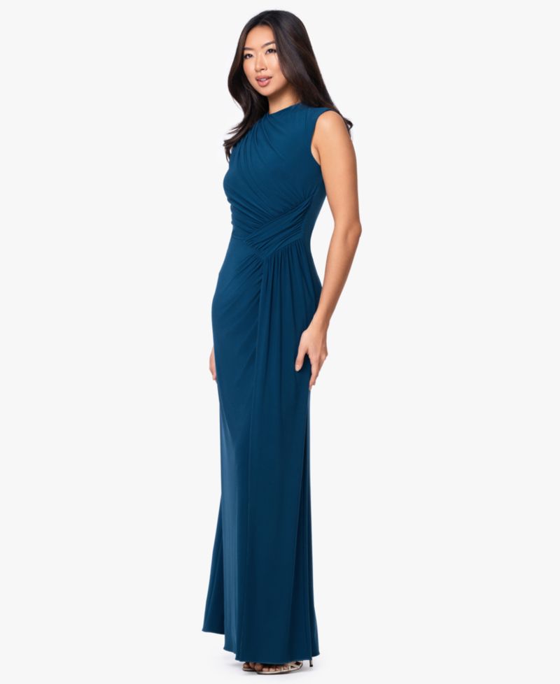 Women's Mock Neck Ruched Dress