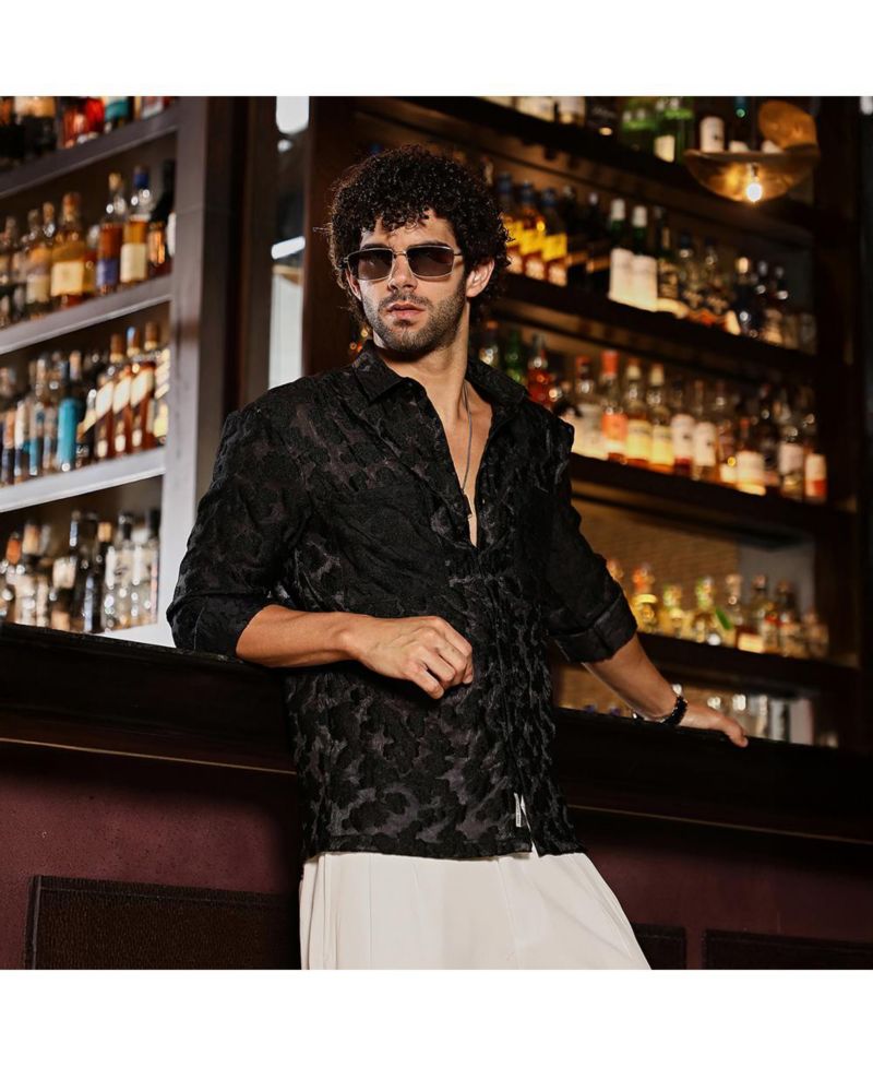 Men's Charcoal Grey Nimbus Dark-Tone Shirt