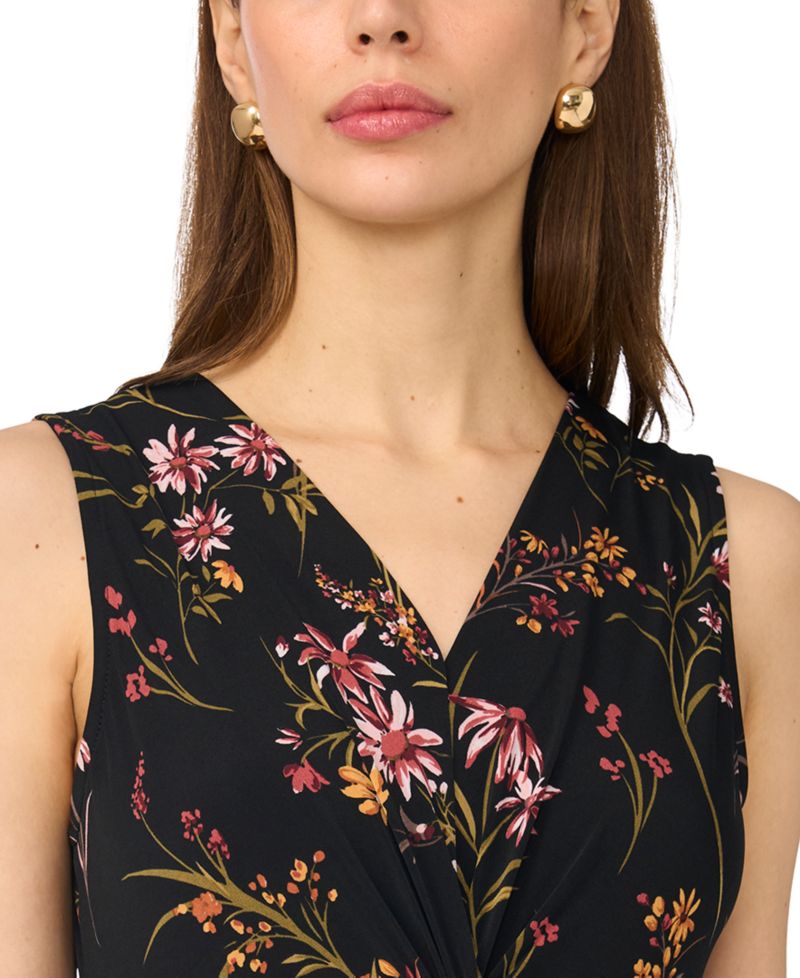 Women's V-Neck Twist Front Maxi Dress
