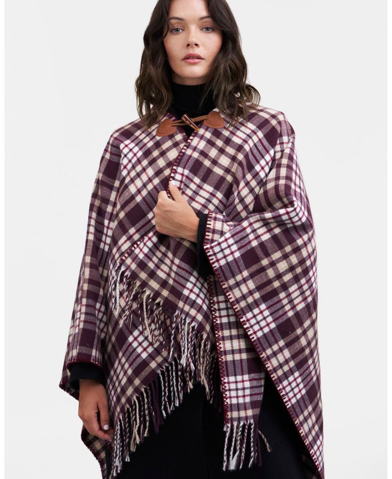 Women's Caramel and Chocolate Check Cape