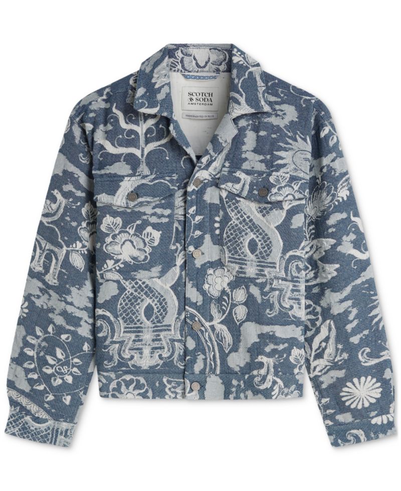 Men's Delfts Blauw Jacquard Trucker Jacket