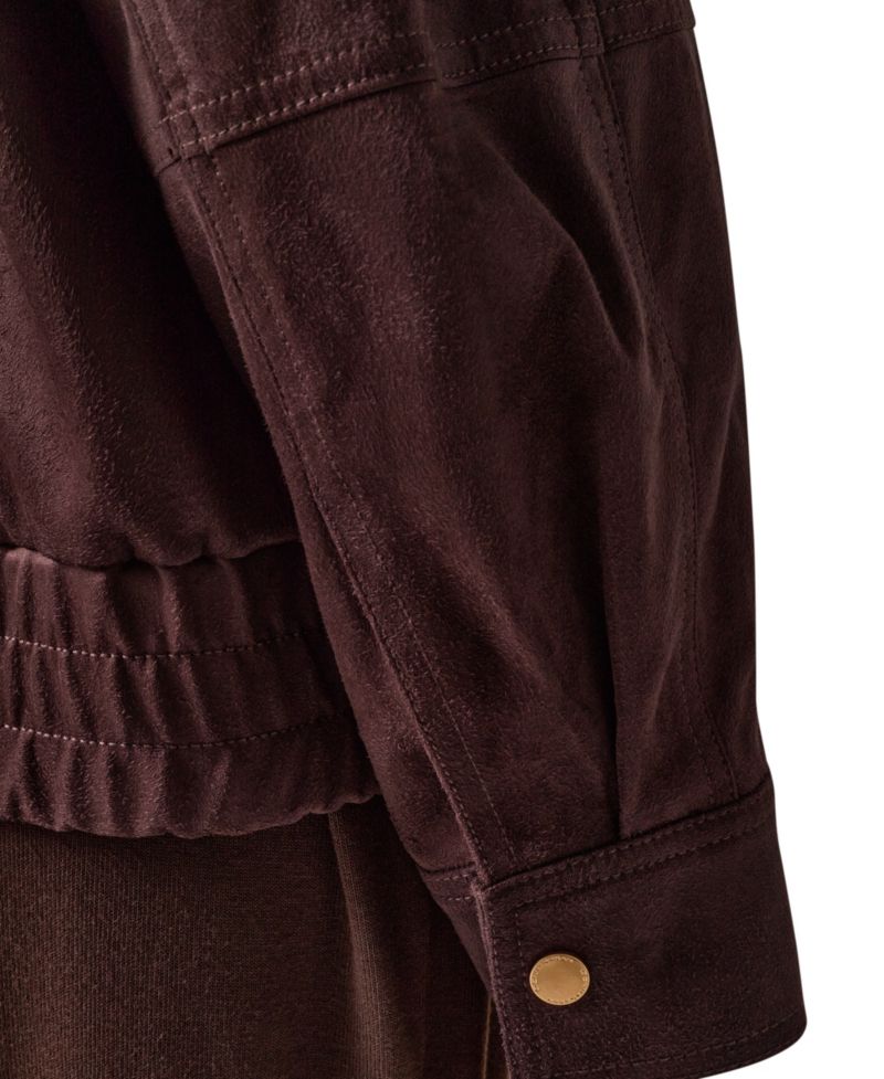 Women's Fitted Zip-Front Faux Suede Jacket