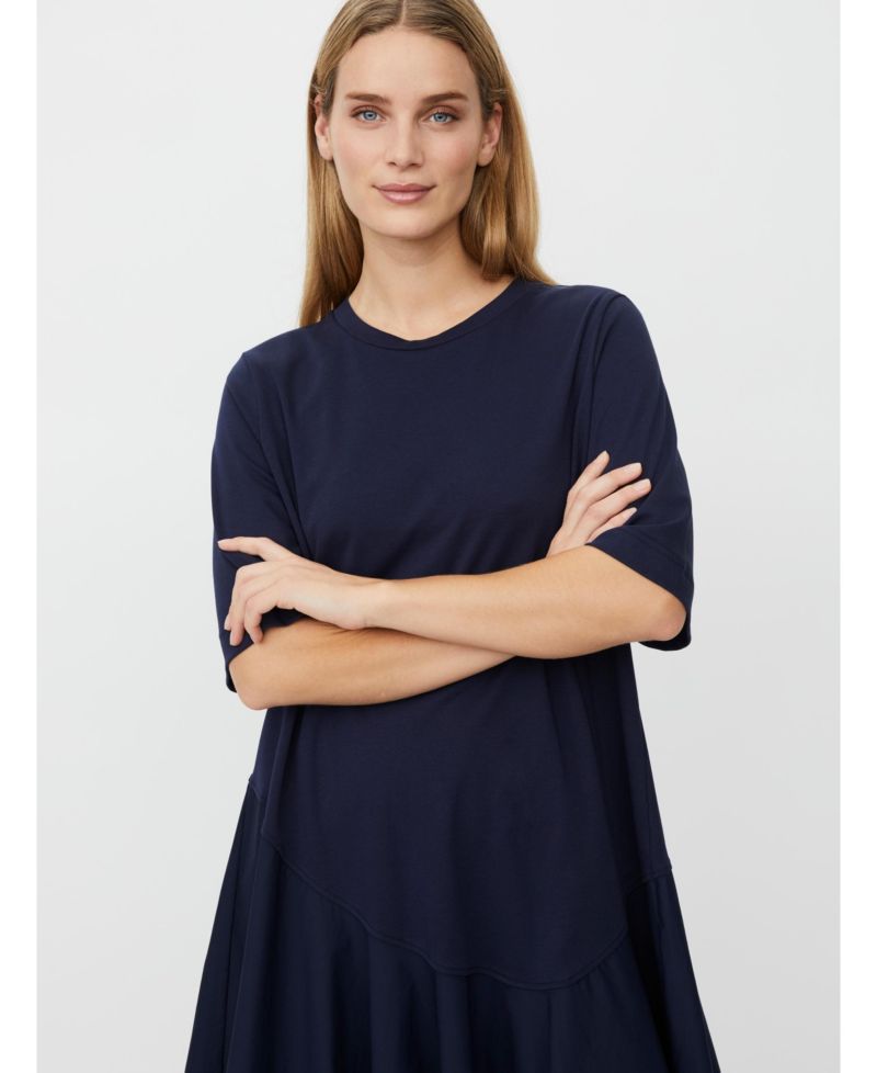 Women's Asymmetric Detail A-Line Short-Sleeve Dress