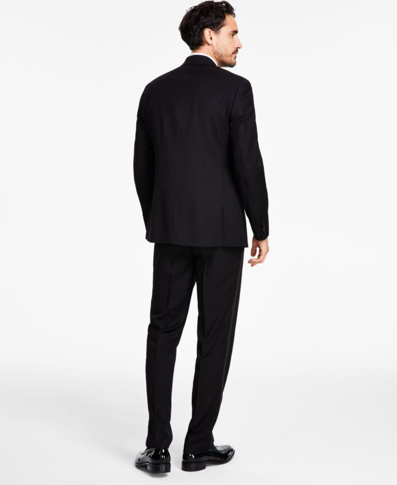 Men's Slim-Fit Stretch Black Tuxedo Pants