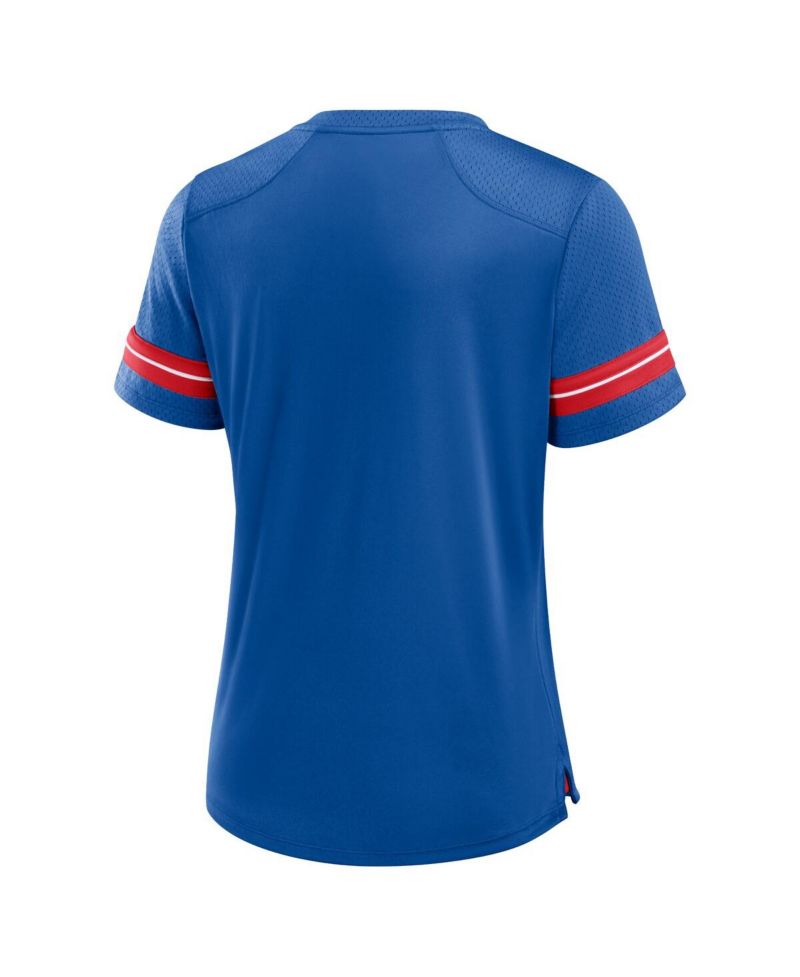 Women's Royal Buffalo Bills Play Script Lace-Up T-Shirt