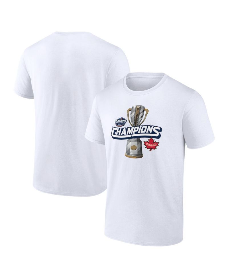 Men's White Canada 2025 4 Nations Face-Off Champions T-Shirt