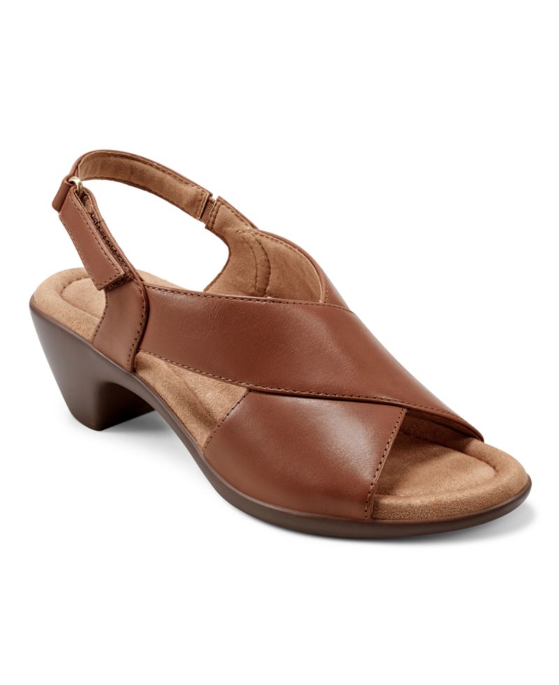 Chantal Crisscross Low Heel Leather Sandals