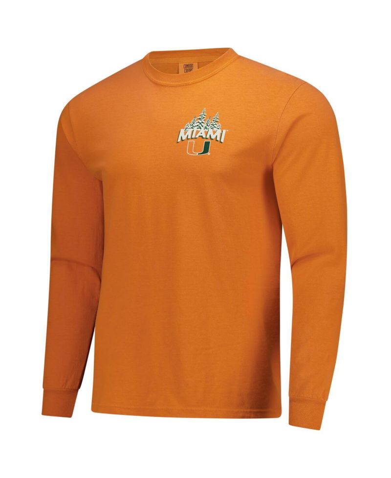 Men's Orange Miami Hurricanes Tree Farm Comfort Colors Long-Sleeve T-Shirt