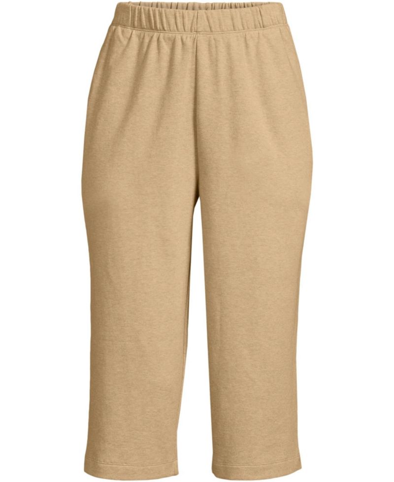Women's Sport Knit High Rise Elastic Waist Capri Pants