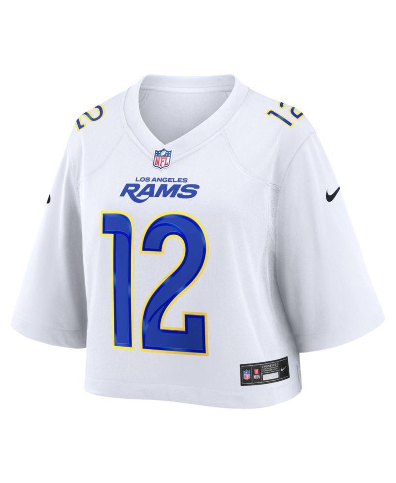Women's Puka Nacua White Los Angeles Rams Cropped Fashion Game Jersey