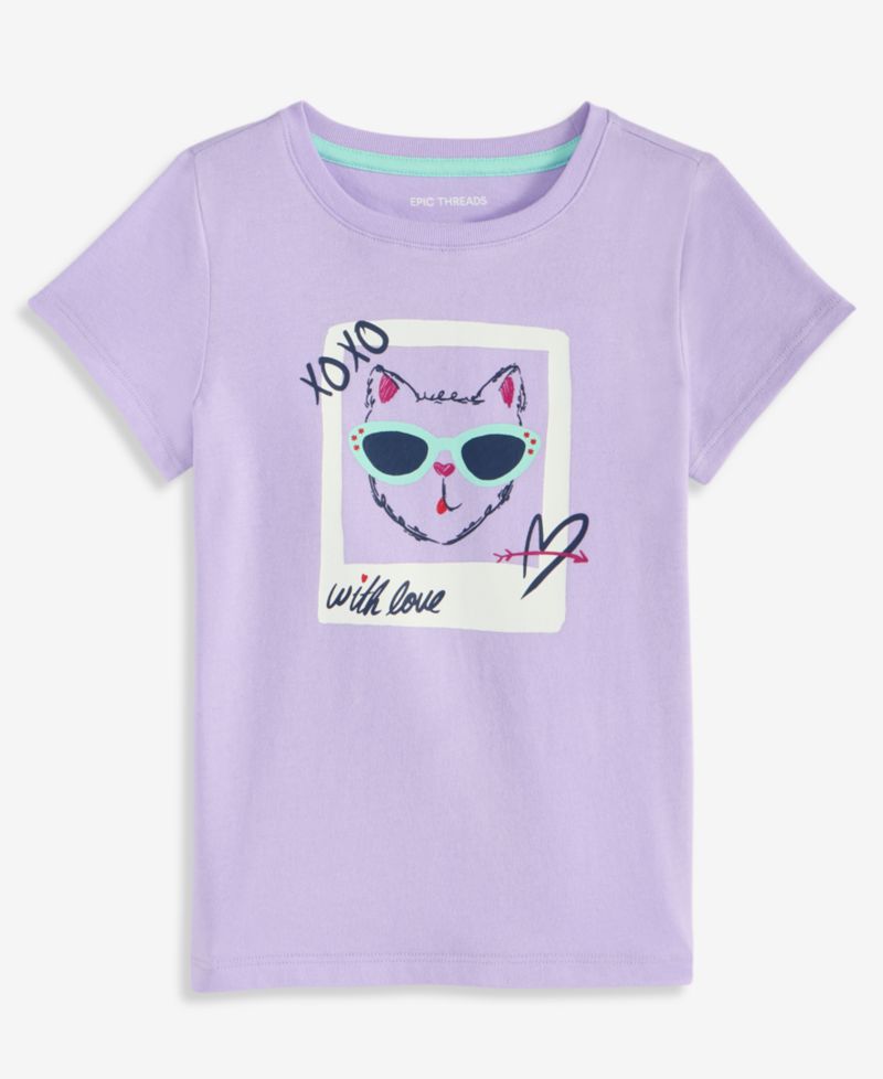 Toddler Girls' 12M-5T Selfie Cat T-Shirt