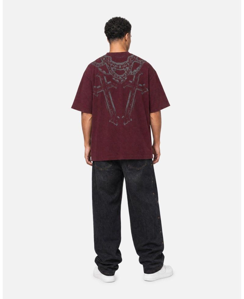 Men's Renaissance Boxy T-Shirt - Pigment Washed Port S