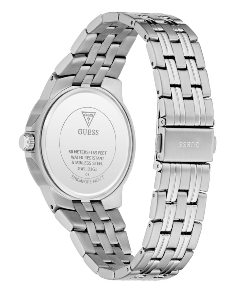 Men's Quartz Silver-Tone Stainless Steel Watch 39mm