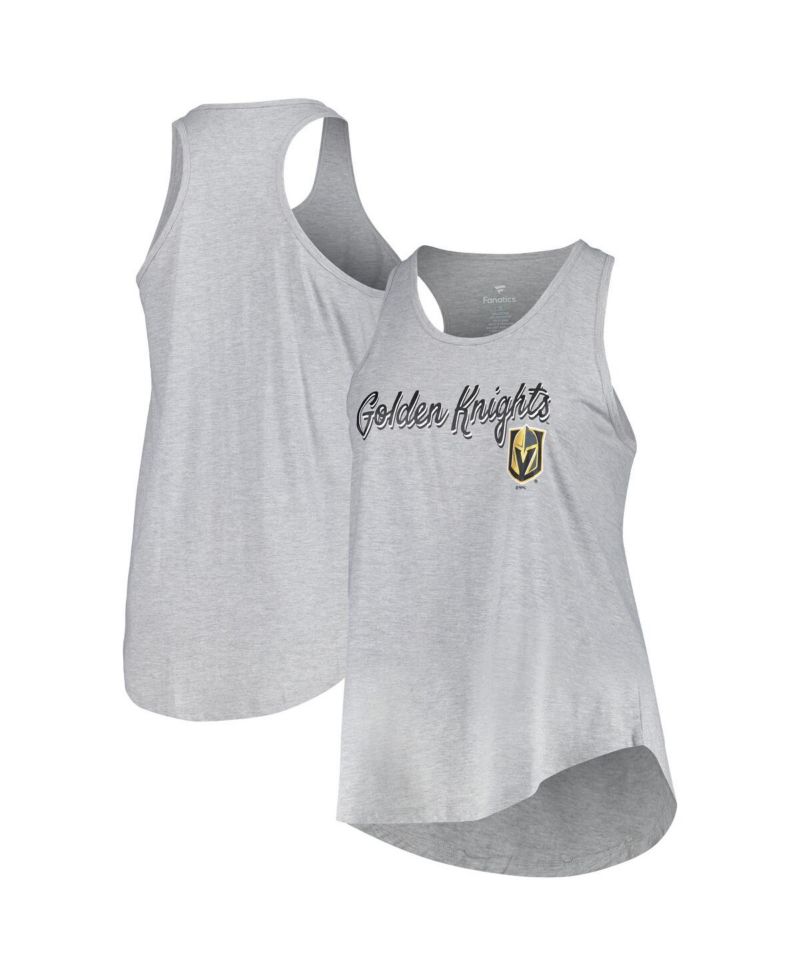 Women's Heather Gray Vegas Golden Knights Plus Size Racerback Tank Top