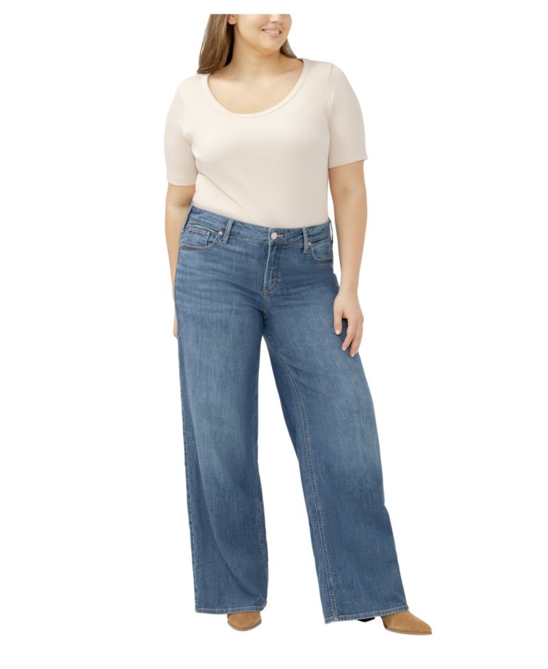Plus Size Suki Mid Rise Wide-Leg Curvy Fit Jeans