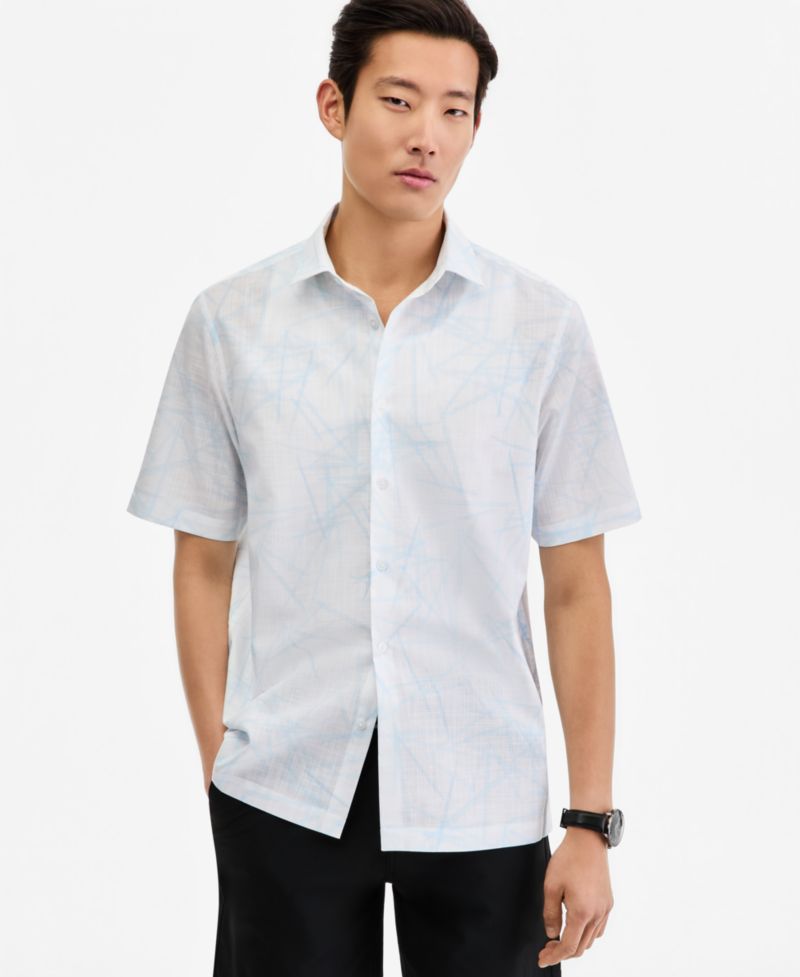 Men's Danny Abstract Print Short-Sleeve Button-Up Shirt