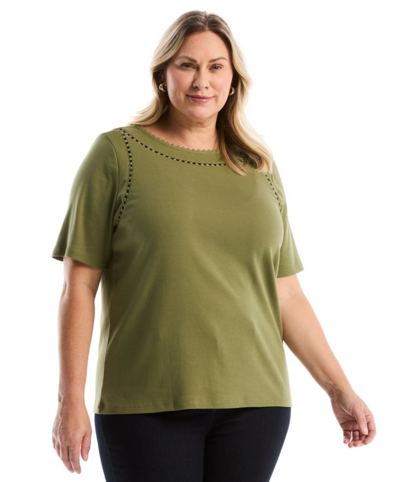 Plus Size Short-Sleeve Top