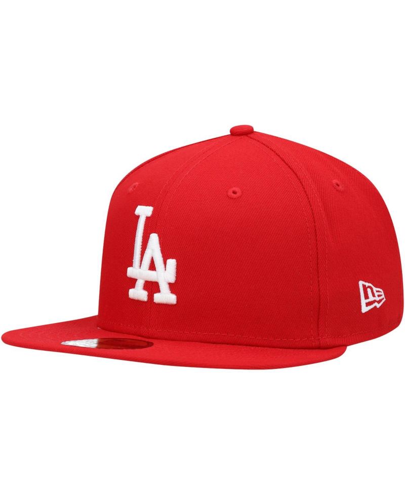 Men's Red Los Angeles Dodgers Logo White 59FIFTY Fitted Hat