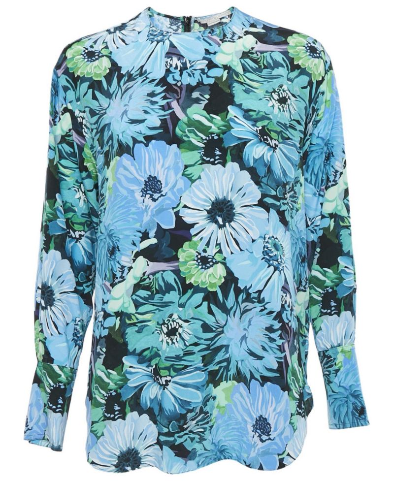 Women's Blue Silk Top
