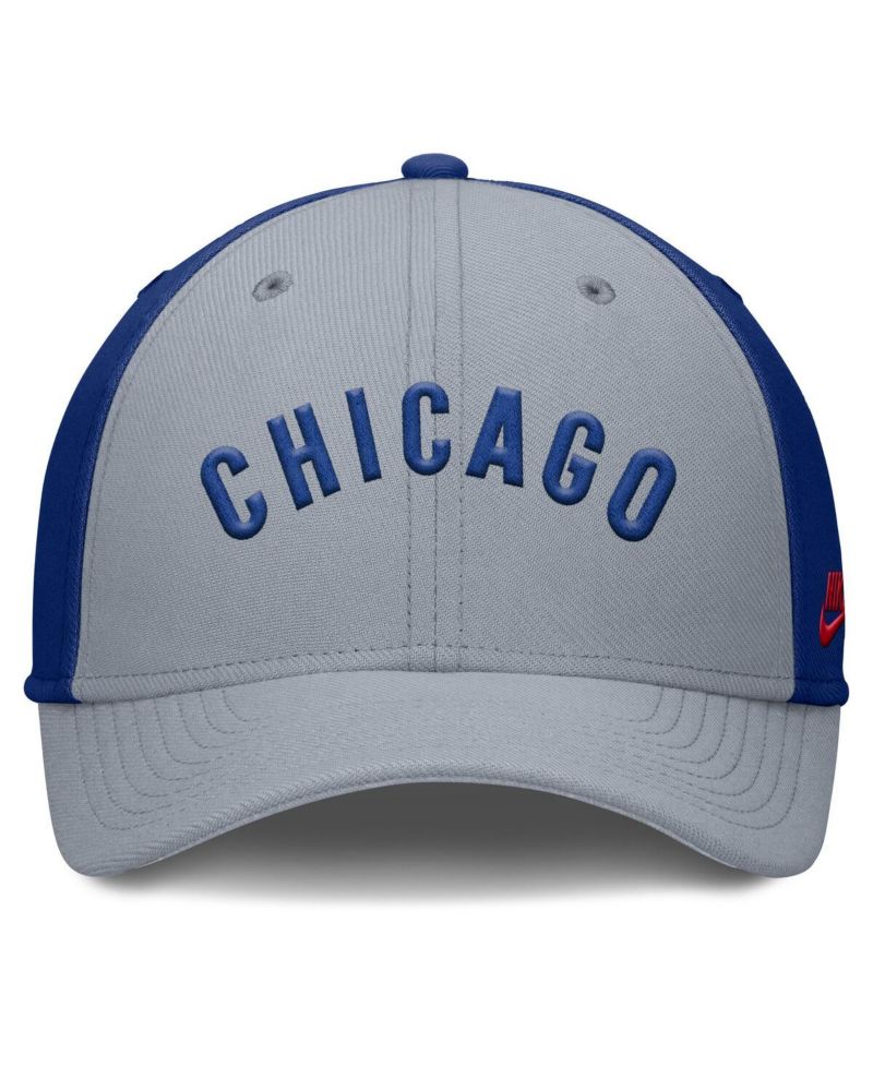 Men's Gray/Royal Chicago Cubs Rise Swoosh Performance Flex Hat