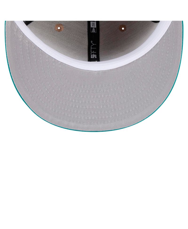 Men's Tan, Aqua Miami Dolphins Throwback Logo Main 59FIFTY Fitted Hat