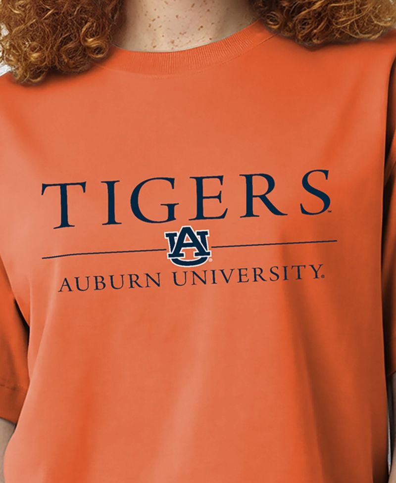 Women's Auburn Tigers Relaxed-Fit Cropped Wordmark T-Shirt