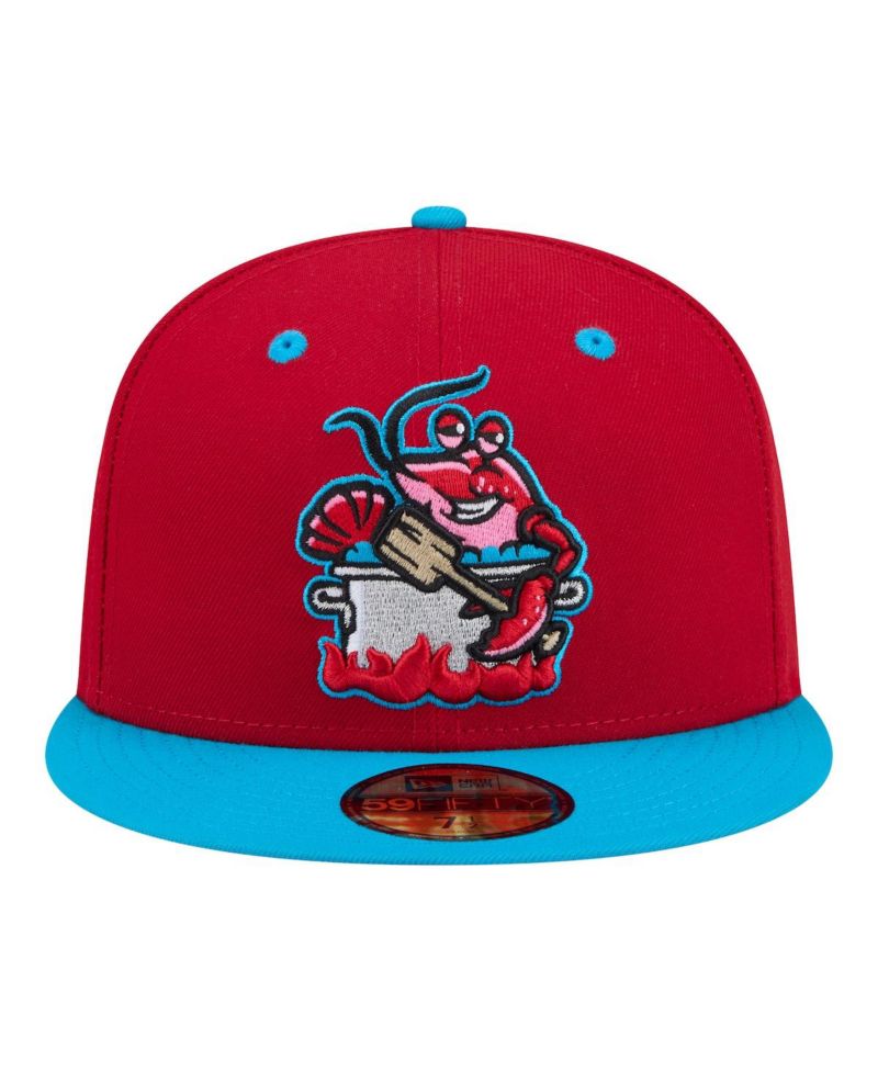 Men's Red/Pastel Blue Biloxi Shuckers Minor League Theme Nights 59FIFTY Fitted Hat
