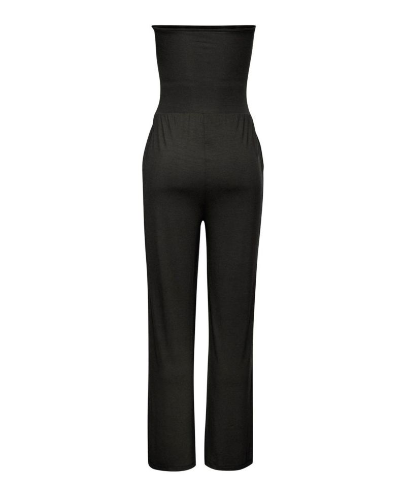 Women's Viscose Printed Strapless with Pockets Jumpsuit