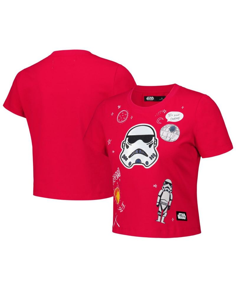 Women's Red Star Wars Babydoll Cropped T-Shirt