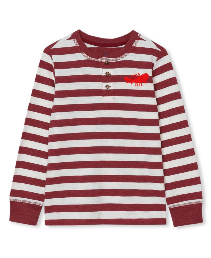 Boys' 4-20 Long-Sleeve Striped Raglan Henley