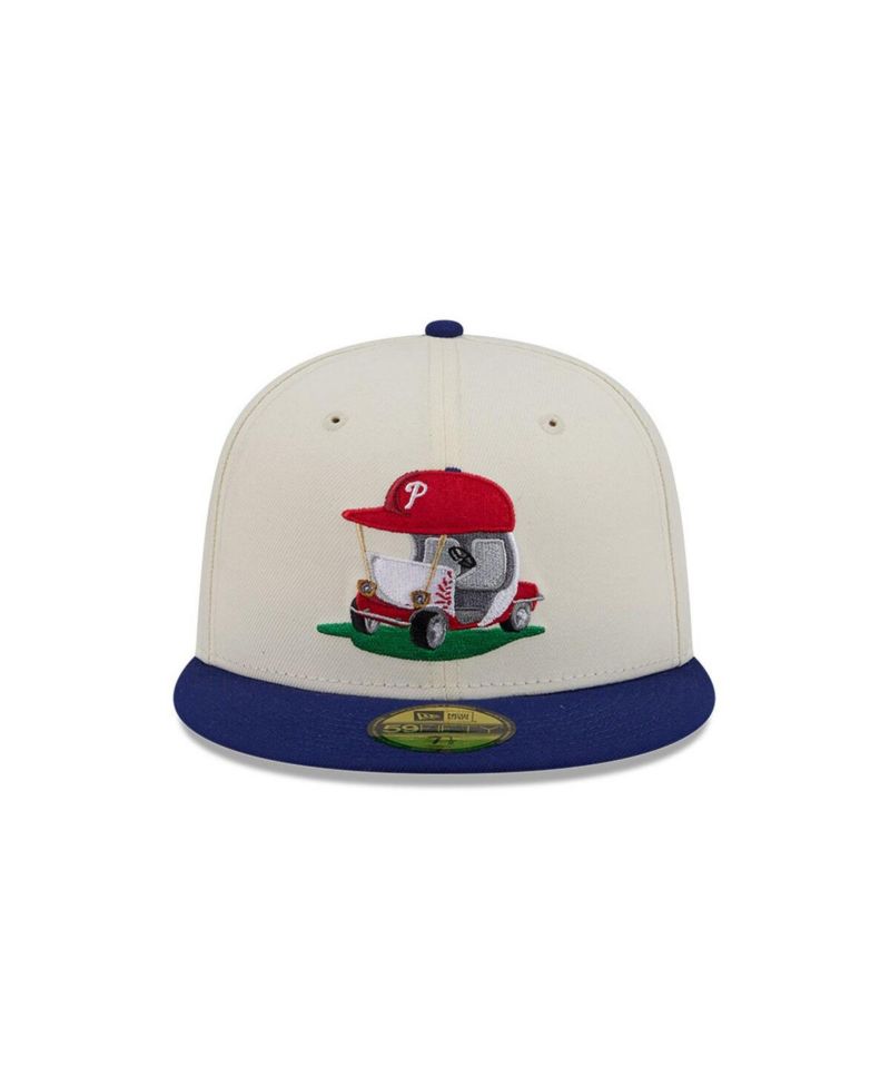 Men's Cream/Royal Philadelphia Phillies Bullpen Cart 59FIFTY Fitted Hat