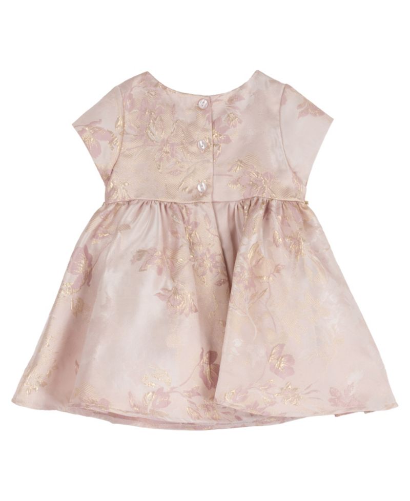 Baby Girls' Embroidered Brocade Dress with Bloomers