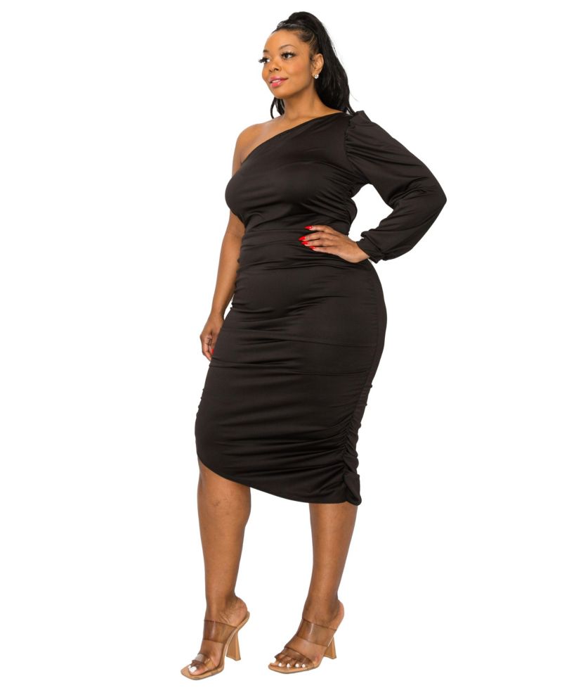 Plus Size Gaia Asymmetrical Bodycon Dress