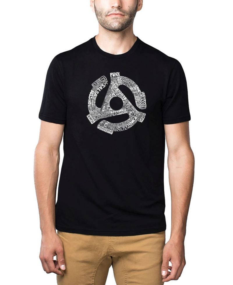 Men's Cotton/Poly Blend Word Art T-Shirt - Record Adapter