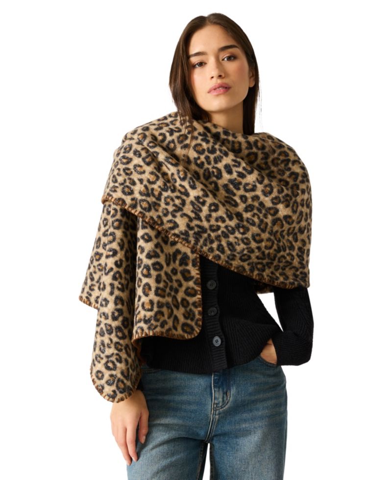Animal Print Sherpa Scarf