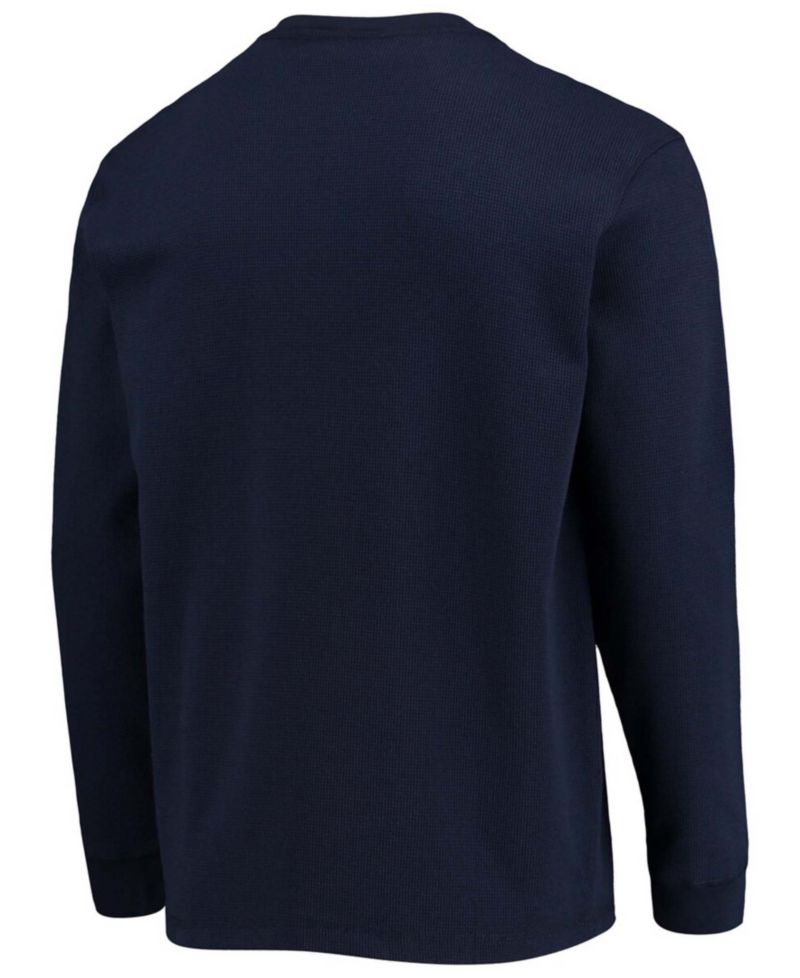 Men's Navy Chicago Bears Logo Maverick Thermal Henley Long Sleeve T-shirt