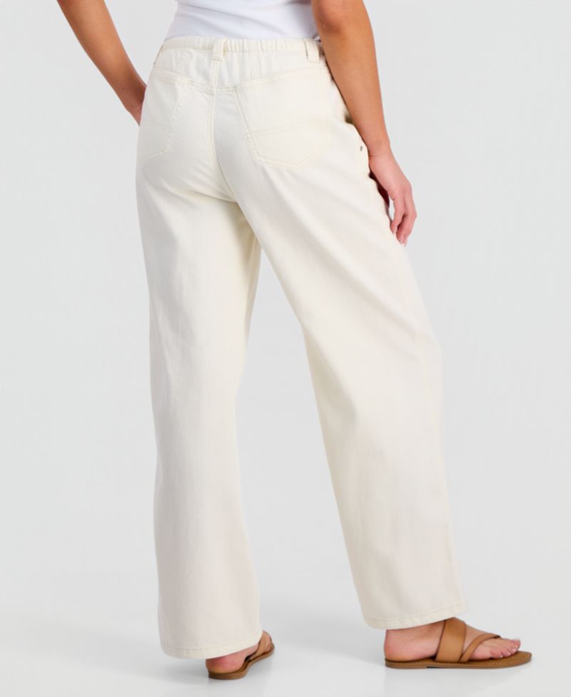 Petite Seamed Slouchy Tie-Waist Jeans