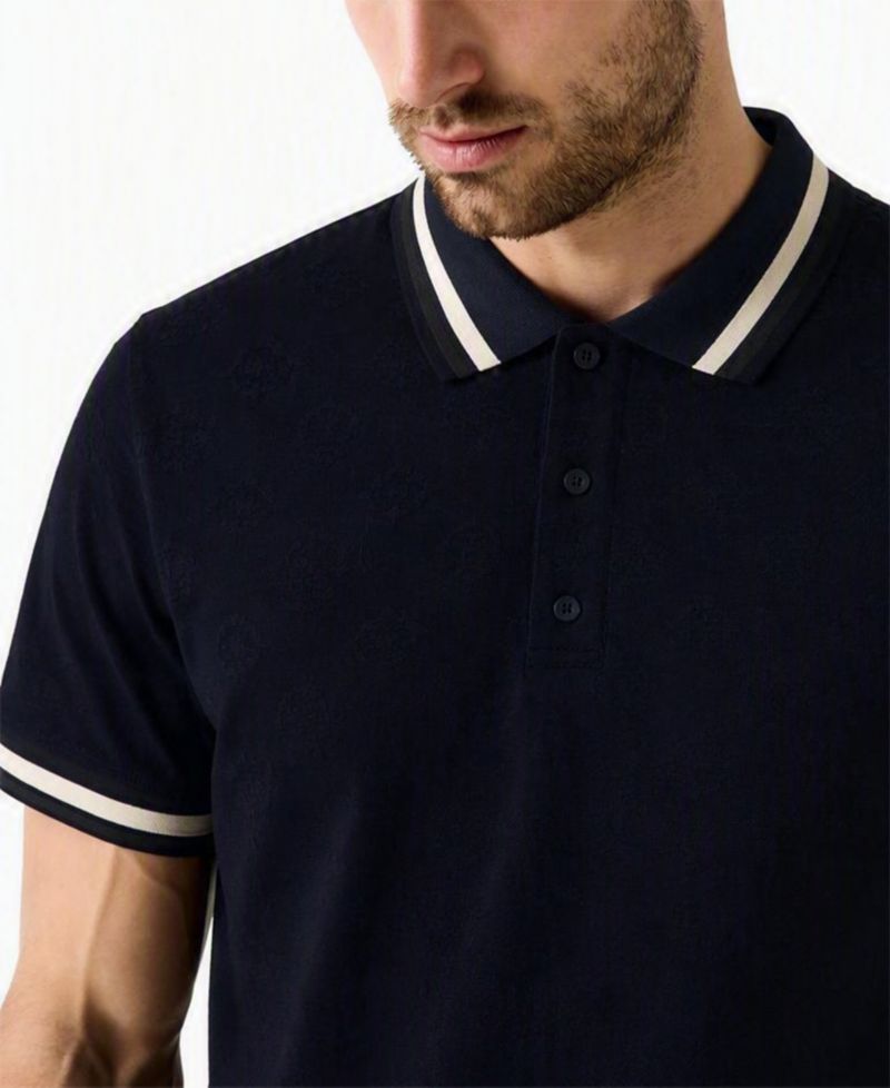 Men's Wallace Slim-Fit Monogram-Print Polo Shirt