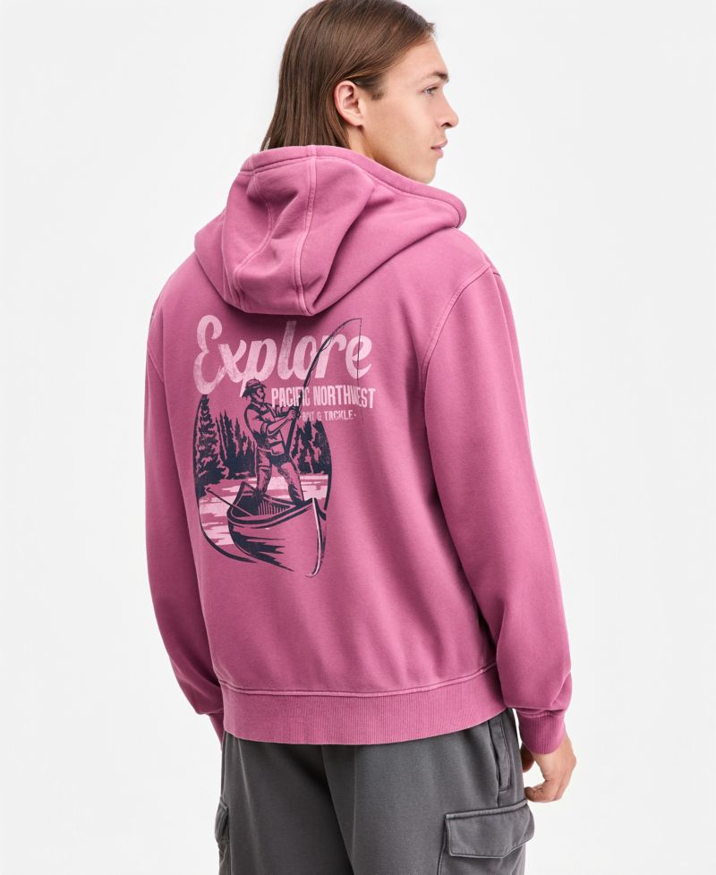 Men's Explore Graphic Zipper Hooded Sweatshirt