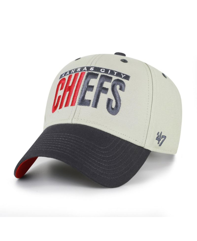 Men's '47 Gray/Black Kansas City Chiefs Half Block Text MVP Adjustable Hat