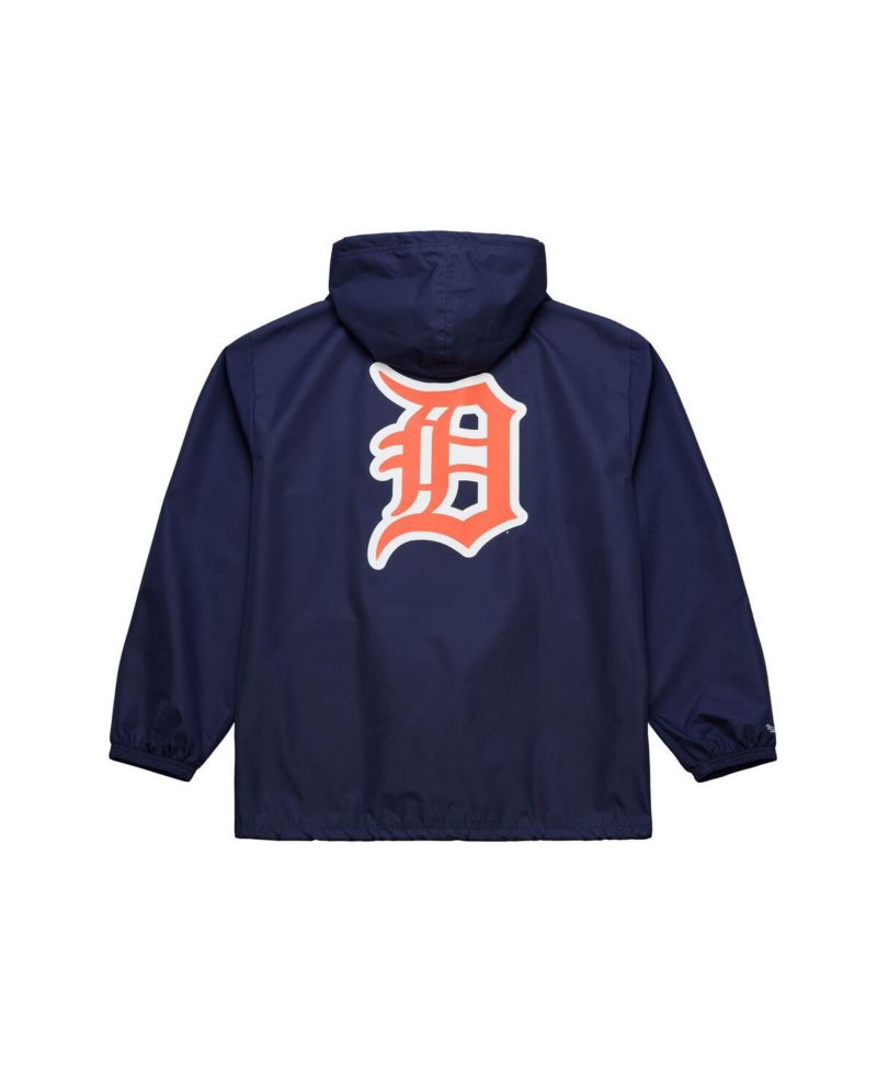 Men's Navy Detroit Tigers Full-Snap Hooded Coaches Jacket