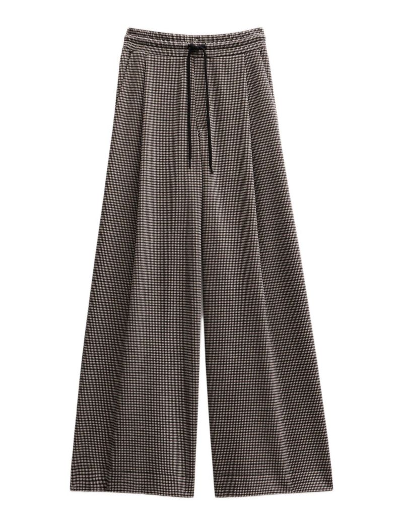 Women's Check Wide Leg Jersey Pants