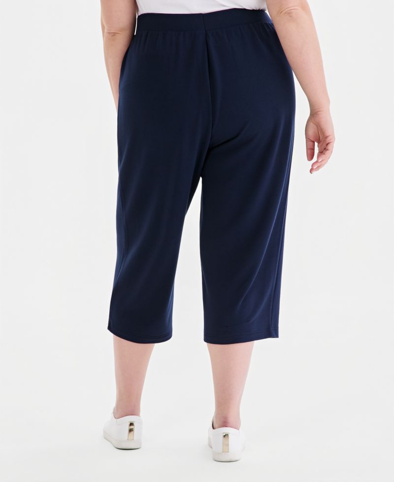 Plus Size LuxLounge French Terry Capri Pants