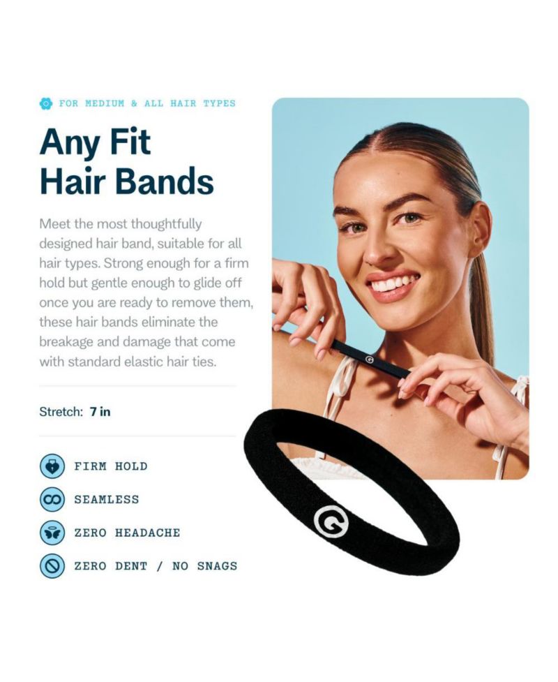 Medium Hold Hair Bands - Seamless Spandex and Nylon Ties for All Hair Types - Damage-Free, Comfort Fit Ponytail Holders - 12 Pack