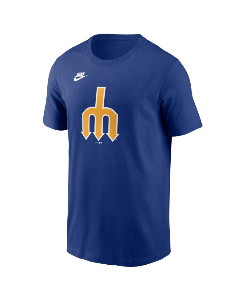 Men's Royal Seattle Mariners Cooperstown Collection Team Logo T-Shirt