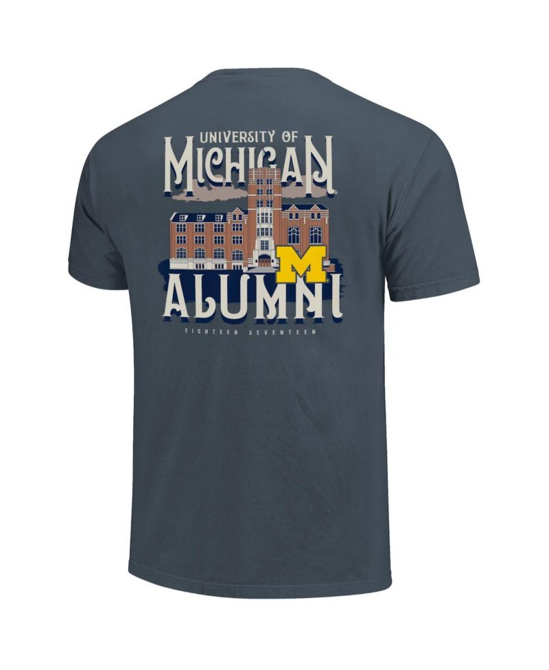 Men's and Women's Denim Michigan Wolverines Comfort Colors Campus Alumni T-Shirt