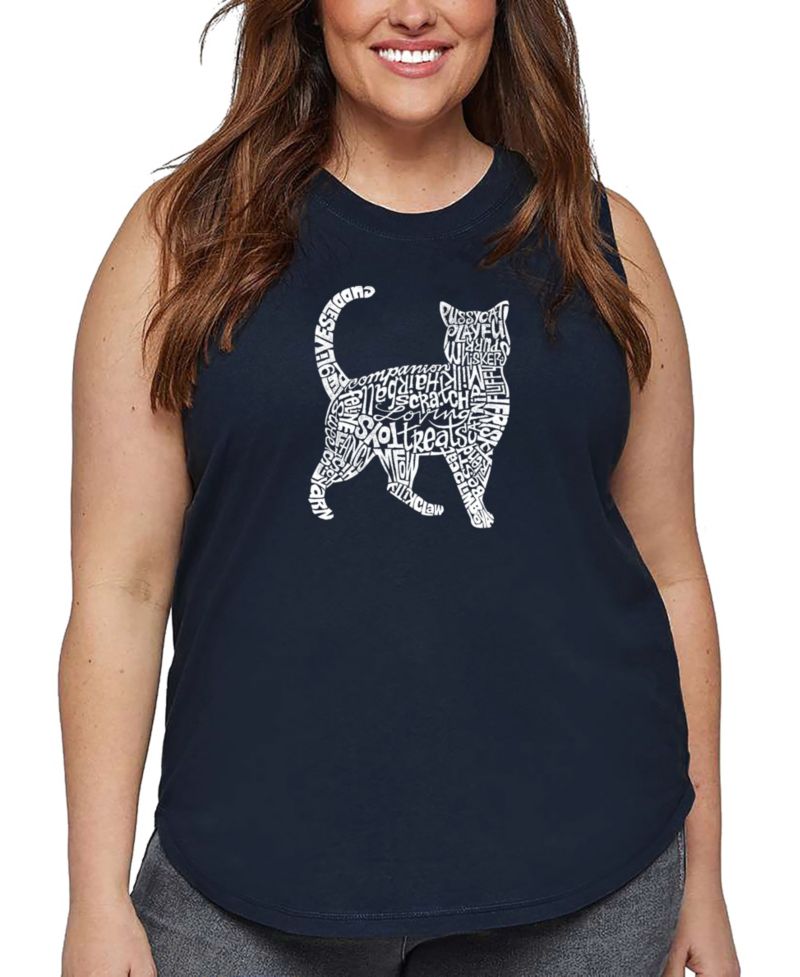 Plus Size Cat Word Art Tank Top